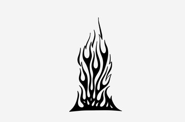 outline flame doodle vector image
