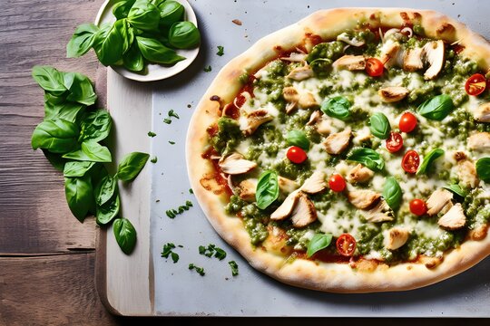pizza on the table with vegetable toppings