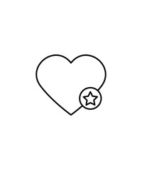 love with star icon, vector best line icon.