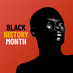 African Man portrait silhouette. Black history month
