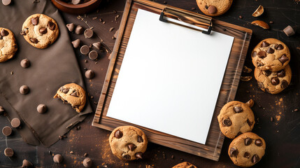 Brownie background with white board in the middle