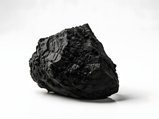 Black charcoal isolated on white background