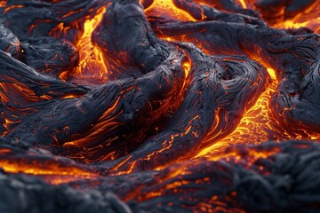 Realistic depiction of a molten magma surface, highlighting the intense heat and fluid patterns in a seamless, fiery background