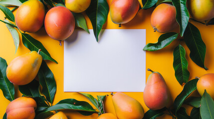 Mango background with white board in the middle