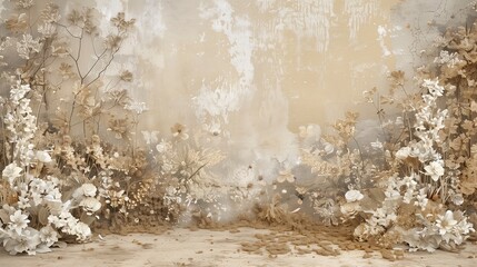 Gold abstract wall. Generative AI