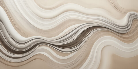 Abstract depiction of sinuous smoke trails in shades of pearl and silver against a backdrop of muted earth tones. - obrazy, fototapety, plakaty