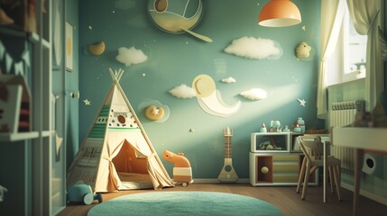 Chidren&rsquo;s room. Generative AI