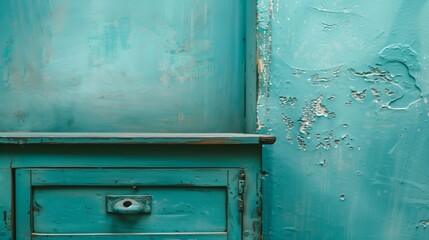 Turquoise blue interior. Generative AI