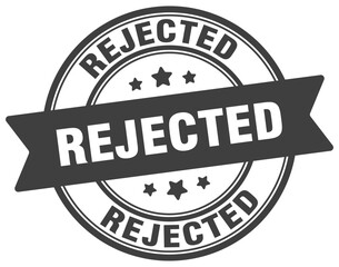 rejected stamp. rejected label on transparent background. round sign