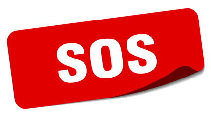 sos sticker. sos label