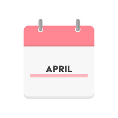 APRILの文字とカレンダーのアイコン - シンプルでかわいい4月の行事や予定のイメージ素材
