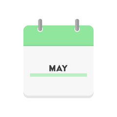 MAYの文字とカレンダーのアイコン - シンプルでかわいい5月の行事や予定のイメージ素材