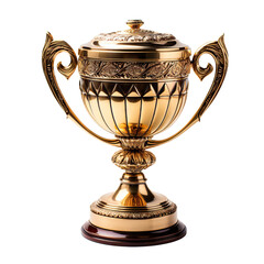 Fototapeta na wymiar Winner golden trophy cup, cut out