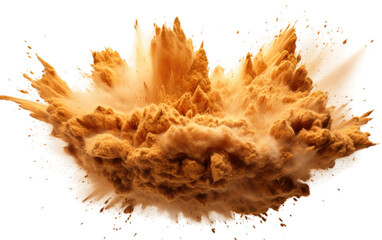 Brown Substance Flying Through the Air brown substance is seen flying through the air The substance appears to be dispersing and moving rapidly. on a White or Clear Surface PNG Transparent Background.