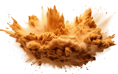 Brown Substance Flying Through the Air brown substance is seen flying through the air The substance appears to be dispersing and moving rapidly. on a White or Clear Surface PNG Transparent Background.