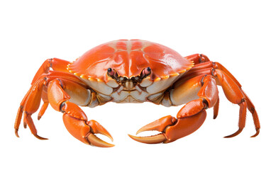 Crab. A crab crawling showcasing its intricate shell and pincers. The crab appears to be in motion, with its legs moving rhythmically. on a White or Clear Surface PNG Transparent Background.