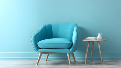Teal Armchair in 3D. Offering Contemporary Front View. Ideal for Stylish Interior Decor and Furnishing