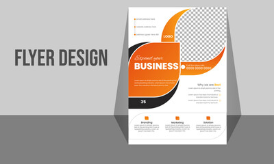 Modern creative corporate minimal business flyer design. Professional unique marketing leaflet design layout.