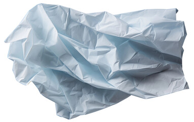 Crumpled Paper. A piece of crumpled paper lies on a stark its edges folded and creased. The paper appears to have been discarded. on a White or Clear Surface PNG Transparent Background.
