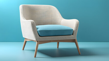 Isolated Teal Armchair in 3D. Modern Furniture Design. Enhances Home Decor and Interior Settings