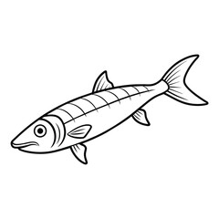 Vector of barracuda illustration coloring page for kids