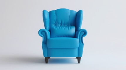 blue armchair on a white background.