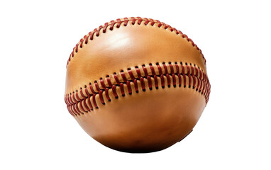 Leather Ball. The ball is smooth and well defined, showcasing its classic design. The contrasting colors create a visually striking image. on a White or Clear Surface PNG Transparent Background.