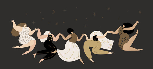 Happy Feminine Party Woman FestivalStrong