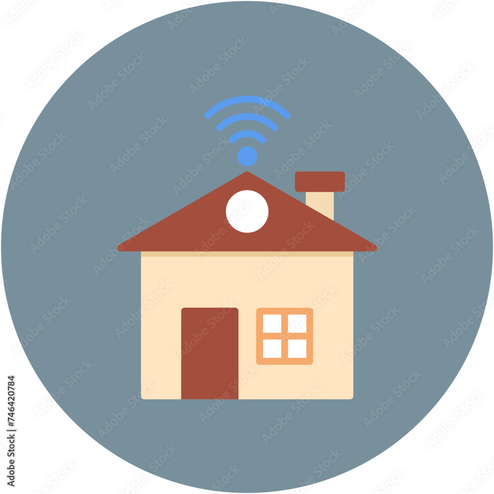 Wall mural smart house icon