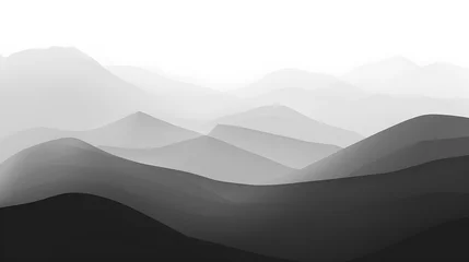 Fotobehang illustration of mountain landscape © Afpongsakon