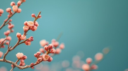 branch with buds close-up. - obrazy, fototapety, plakaty