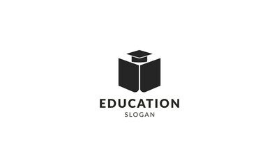An education cap icon logo with a sleek design, symbolizing knowledge and achievement.