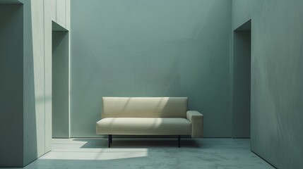 Blue minimalist wall photography. Generative AI