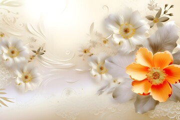 Naklejka na ściany i meble bouquet of flowers on a white background