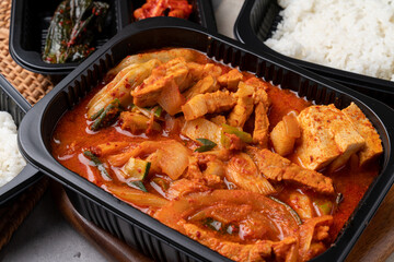 Korean food, kimchi, stew, beef brisket, beef tripe, spicy, side dishes, fried eggs,