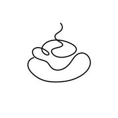 Сontinuous one line art cafe element