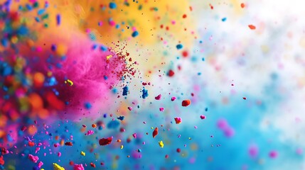 Obraz premium Colorful Holi festival colors over plain surface
