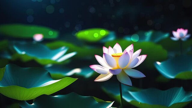 Vesak Wesak day Lotus on the background of bokeh remind of the principles of peace, compassion and rebirth,. High quality 4k footage