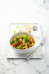 Healthy vegetable ragout with lentils