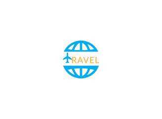 A futuristic globe icon travel logo with sleek curves, symbolizing progress and advancement in travel.