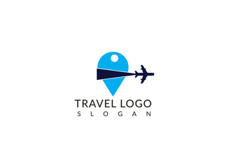 A dynamic airplane logo with a compass, symbolizing direction and navigation.