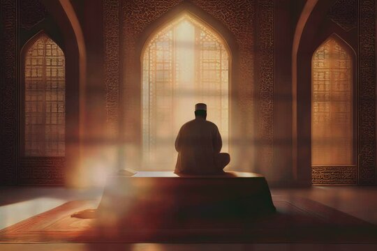 People pray on mosque for ramadhan kareem