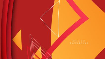 Nice abstract illustration of yellow red triangle polygon. Vector graphic illustration.