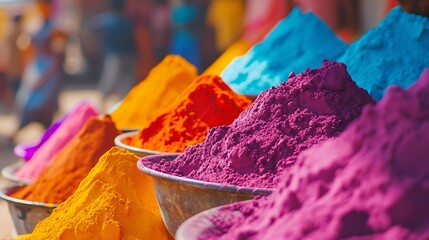 Indian Festival Holi colors in bowl