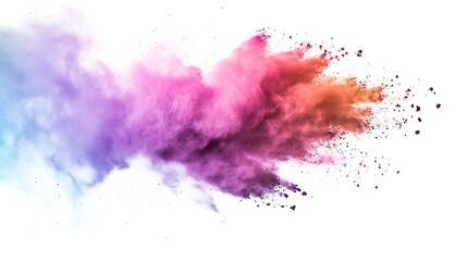 Colorful Holi powder on white background