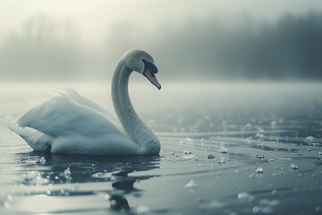 Obraz premium swan on the water