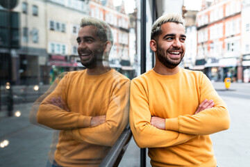 Happy man portrait in London