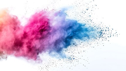 Fototapeta premium Colorful Holi powder on white background