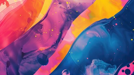 Abstract colorful painting with vibrant colors. The painting has a smooth, fluid feel, with the colors blending together seamlessly.