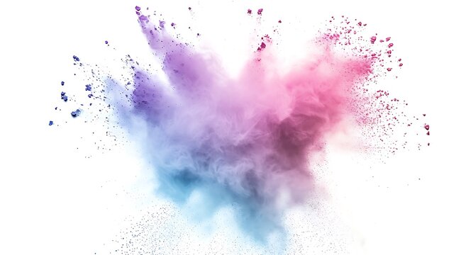 Colorful Holi powder on white background